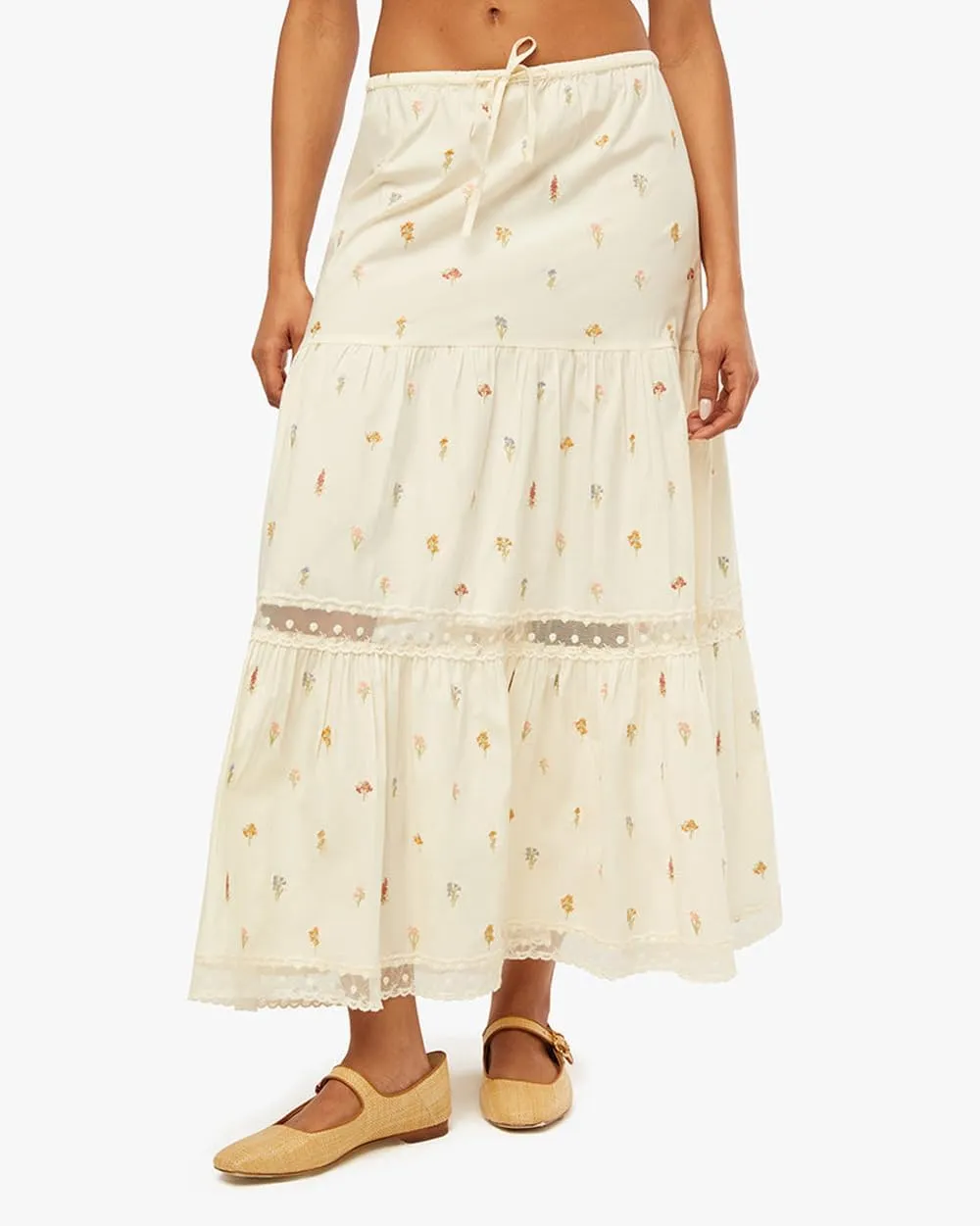 Women 2 Piece Skirt Set Summer Outfits Puff Sleeve Tie-up Front Crop Top Long Maxi Skirt Cottage Vacation Beachwear