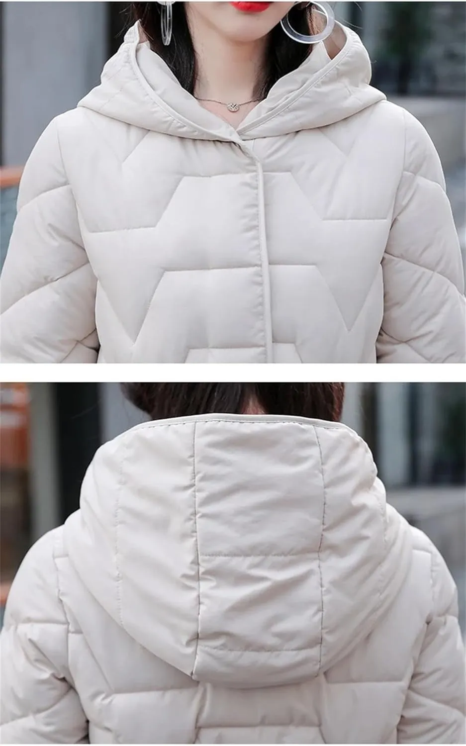 Women Autumn Winter Thicken Hooded Cotton-Padded Jakcet Casual Loose Parkas Coat Female Long Outwears