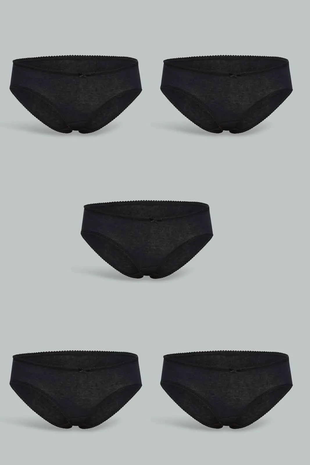 Women Black Plain Boyleg Brief (Pack of 5)