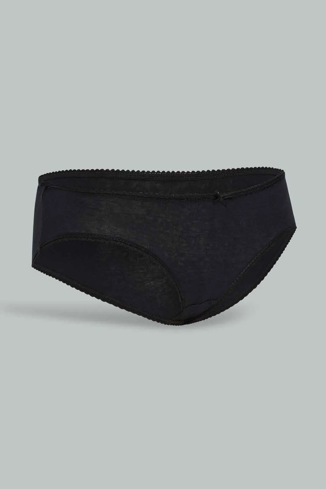 Women Black Plain Boyleg Brief (Pack of 5)