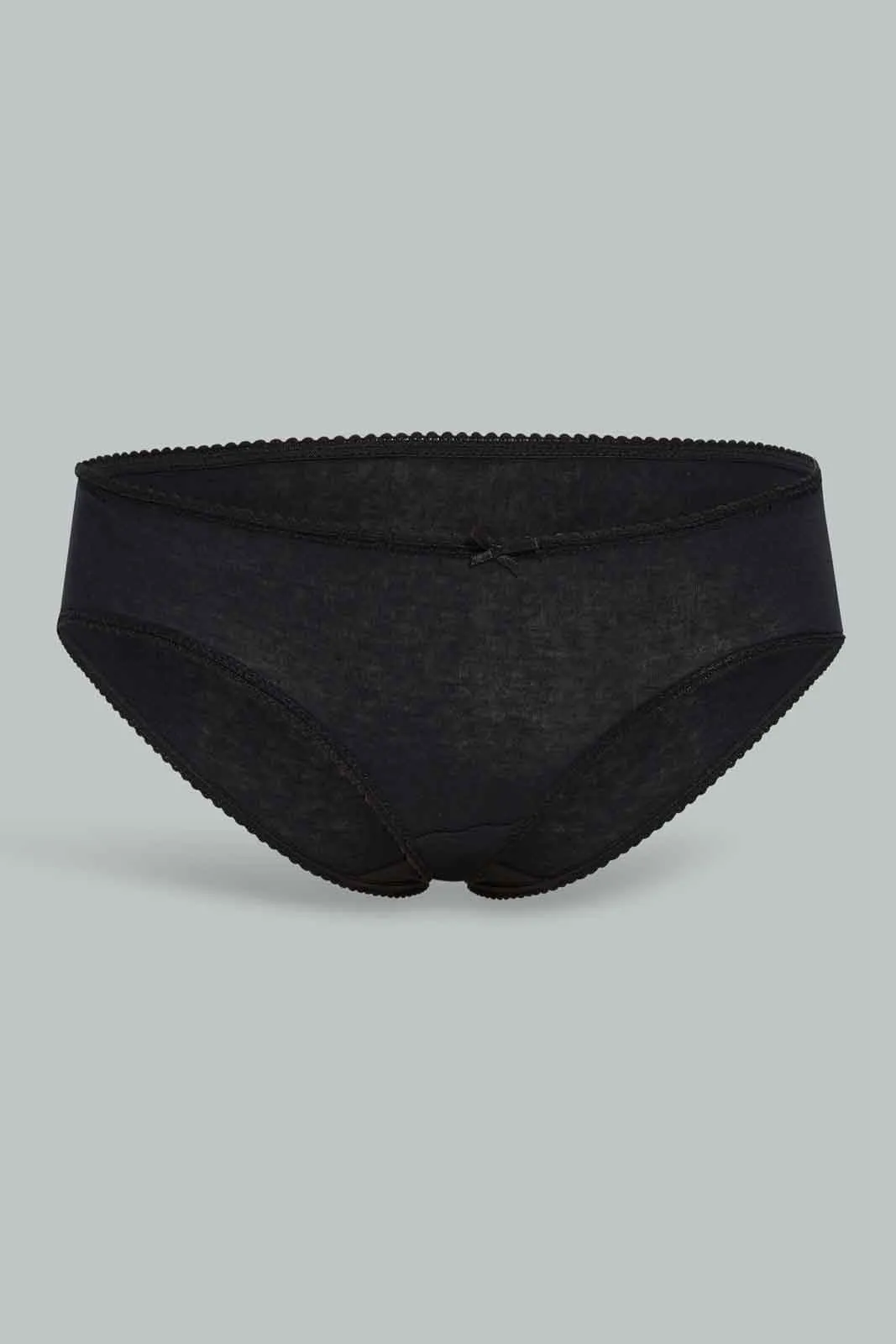 Women Black Plain Boyleg Brief (Pack of 5)