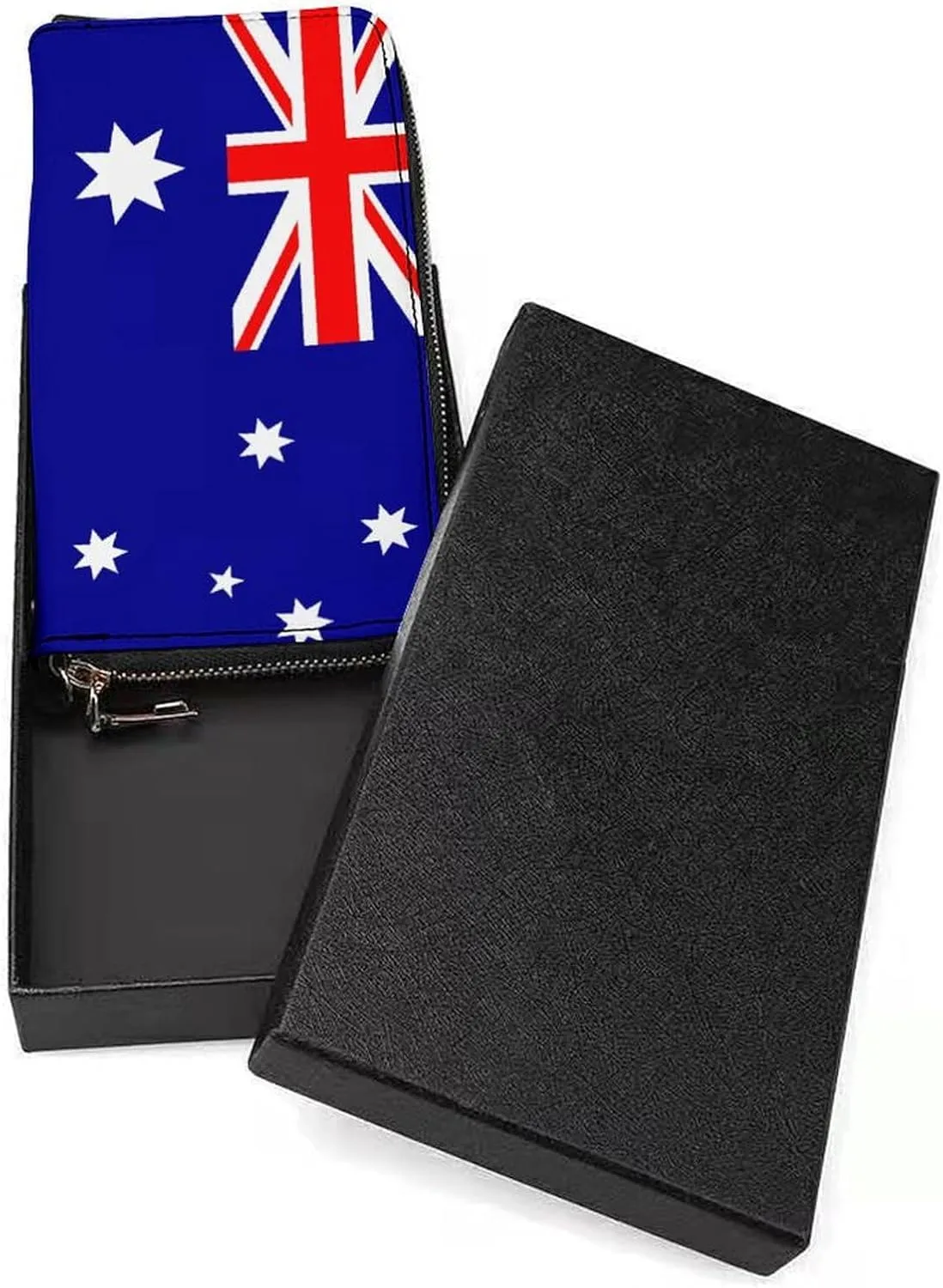 Women Men Australia Flag Zipper Long Purse with Removable Wristlet Stylish PU Wallet Travel Clutch