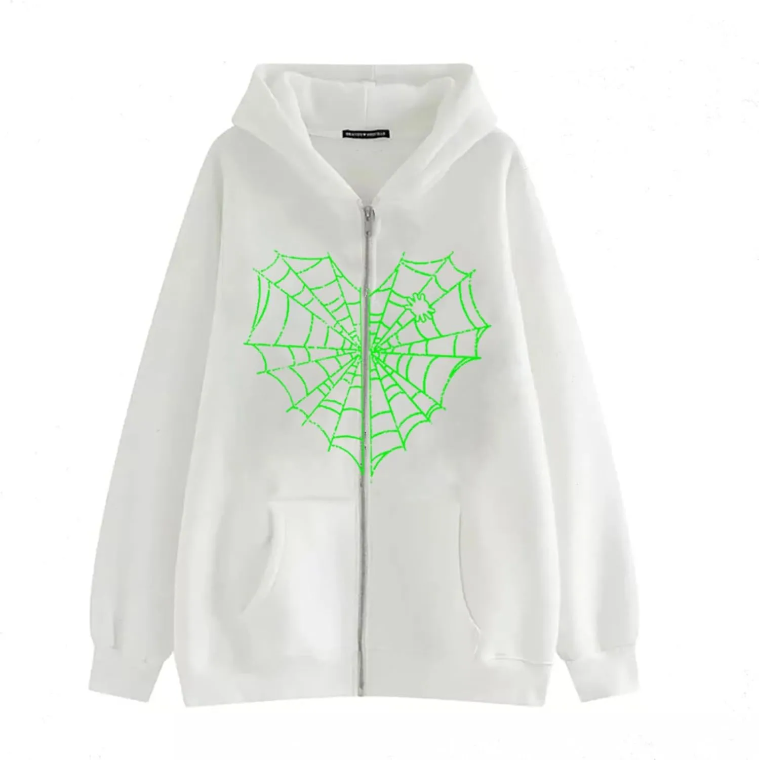 Women Y2K Zip Up Hoodie Spider Web Graphic Gothic Grunge Oversized Streetwear Hooded Sweatshirt Punk Emo Jacket Alt Clothes