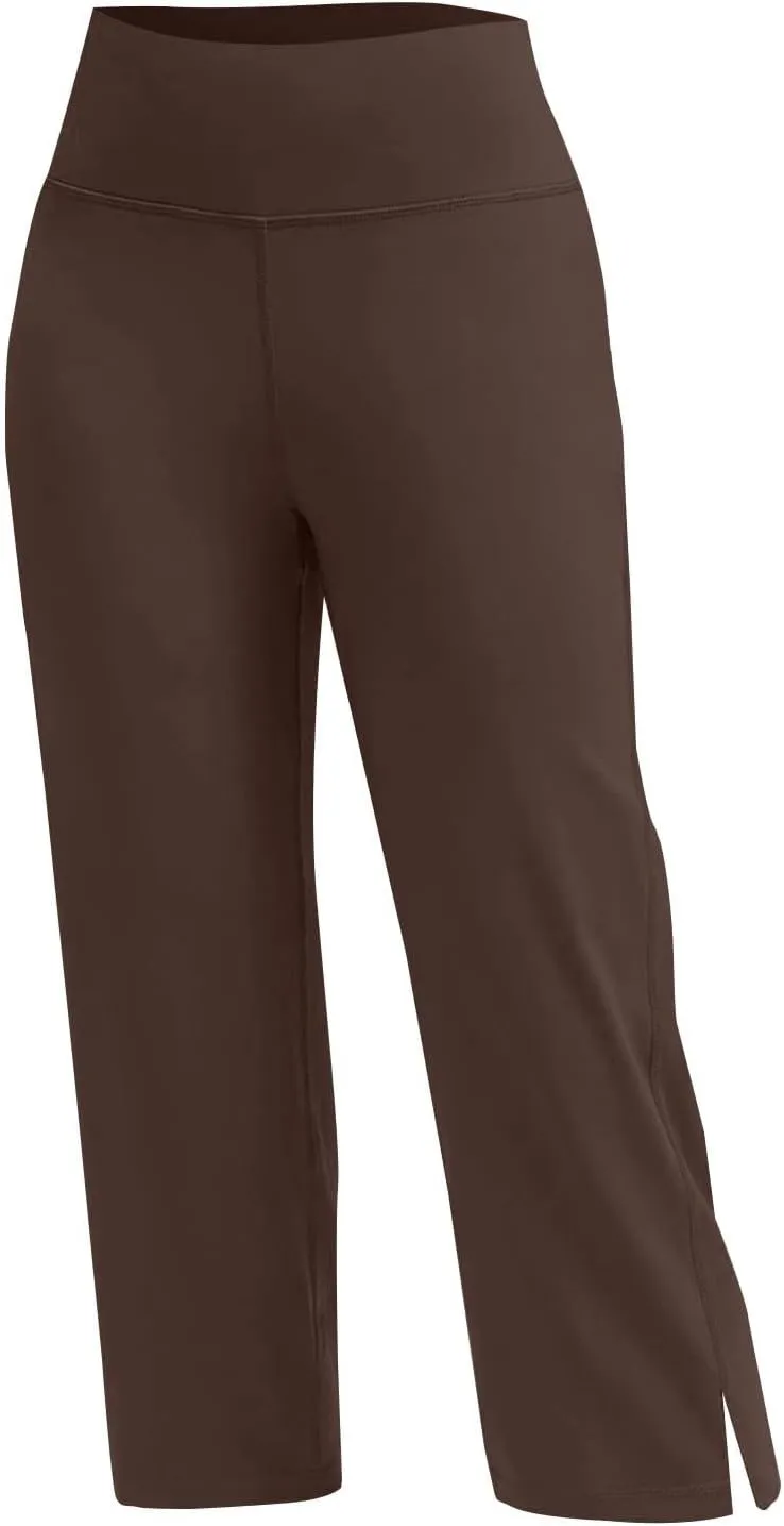 Womens Bootcut Yoga Pants Cotton-Down High Waisted Elastic Capris Baggy Loose Fit Soft Workout Summer Pant with Pocket