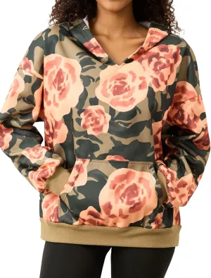 Womens Camo Hoodies Print Oversized Hooded Sweatshirts Pullover Trendy Loose Fit Long Sleeve with Pocket Casual