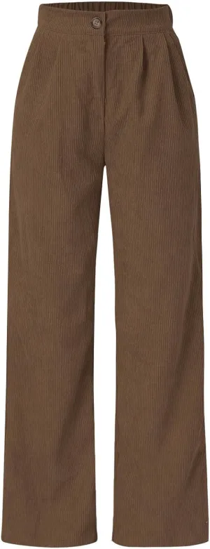 Women's Corduroy Straight Leg Pants Casual High Waist Trousers Solid Loose Fit Soft Classic Sweatspant with Pockets