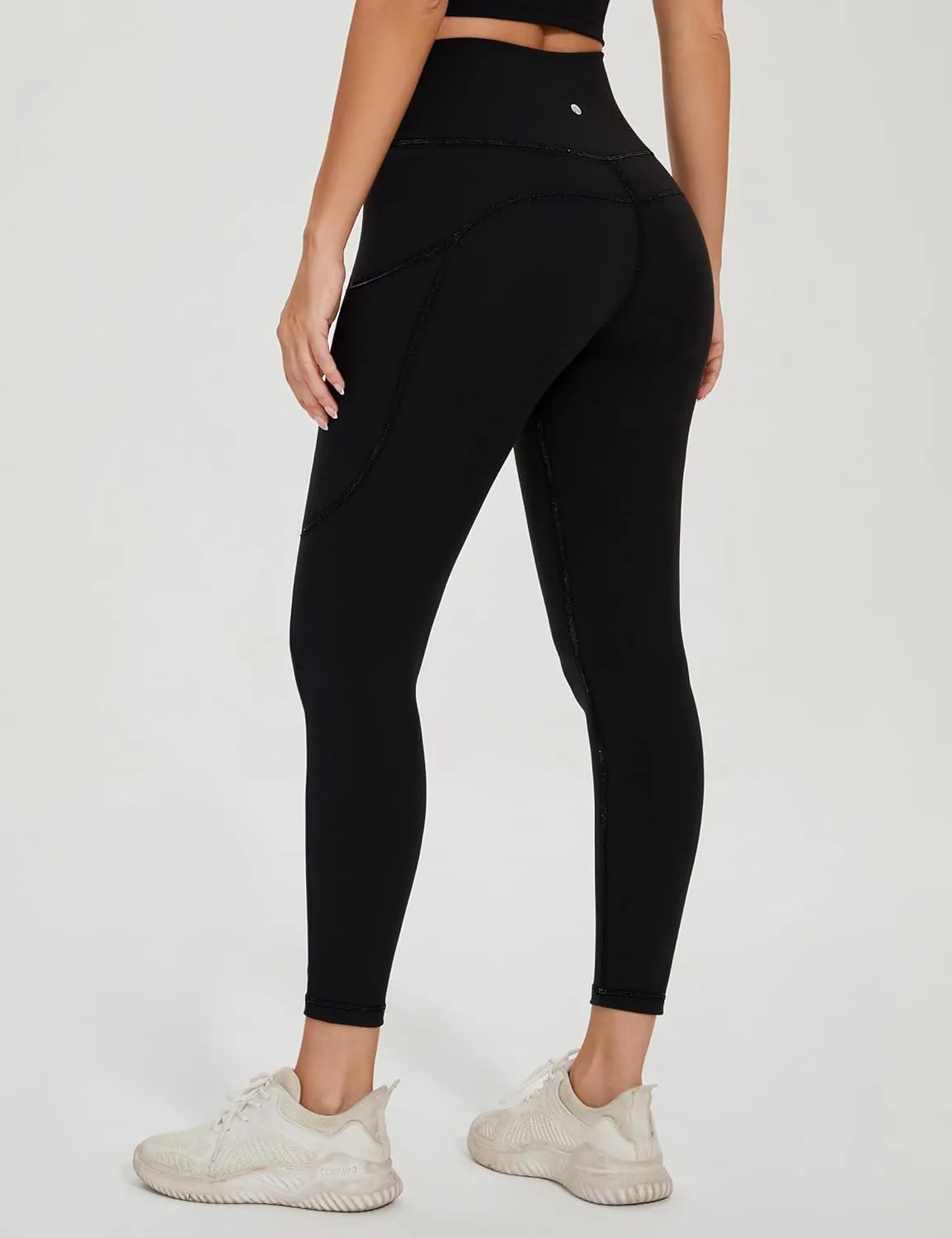 Women's Crossover Waist Yoga Leggings Soft High Stretch Sports Tights with Pocket