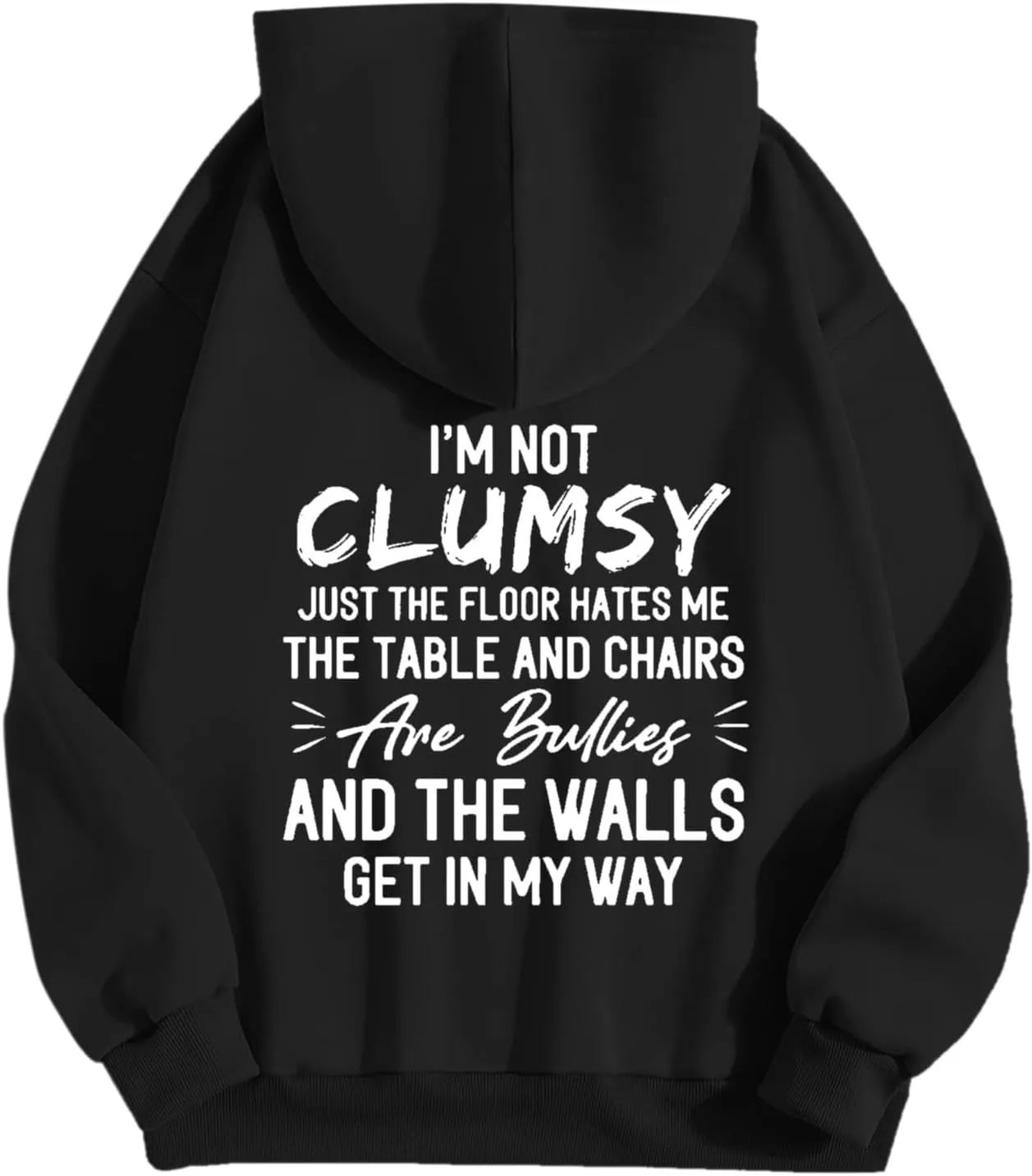 Womens Fashion Hoodies I'm Not Clumsy Print Long Sleeve with Pockets Casual Pullover Sweatshirt Tops 2024 Trendy Fall Clothes
