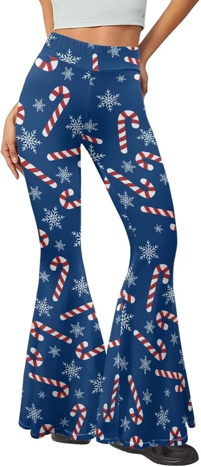 Women's Flared Yoga Pants High Waist Tummy Control Soft Flare Leggings Casual Wide Leg Pants Stretch Bell Bottom