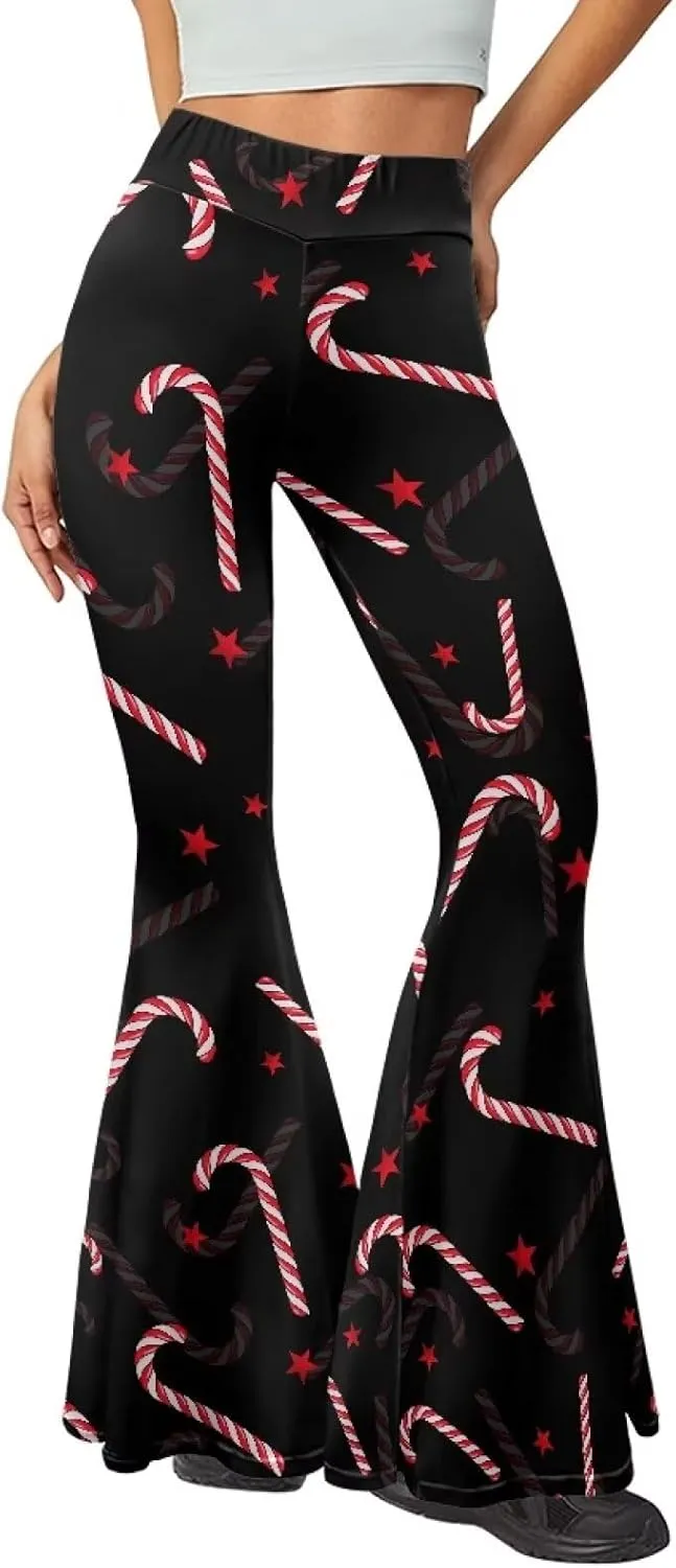 Women's Flared Yoga Pants High Waist Tummy Control Soft Flare Leggings Casual Wide Leg Pants Stretch Bell Bottom