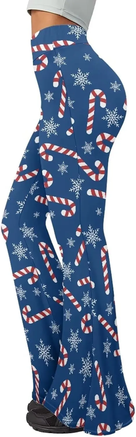 Women's Flared Yoga Pants High Waist Tummy Control Soft Flare Leggings Casual Wide Leg Pants Stretch Bell Bottom