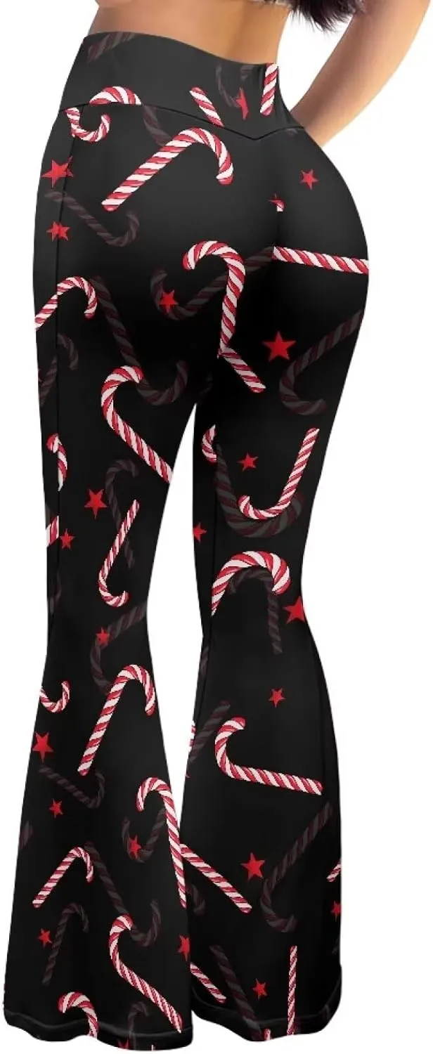 Women's Flared Yoga Pants High Waist Tummy Control Soft Flare Leggings Casual Wide Leg Pants Stretch Bell Bottom