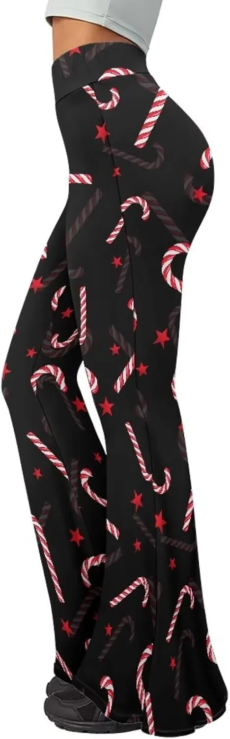 Women's Flared Yoga Pants High Waist Tummy Control Soft Flare Leggings Casual Wide Leg Pants Stretch Bell Bottom