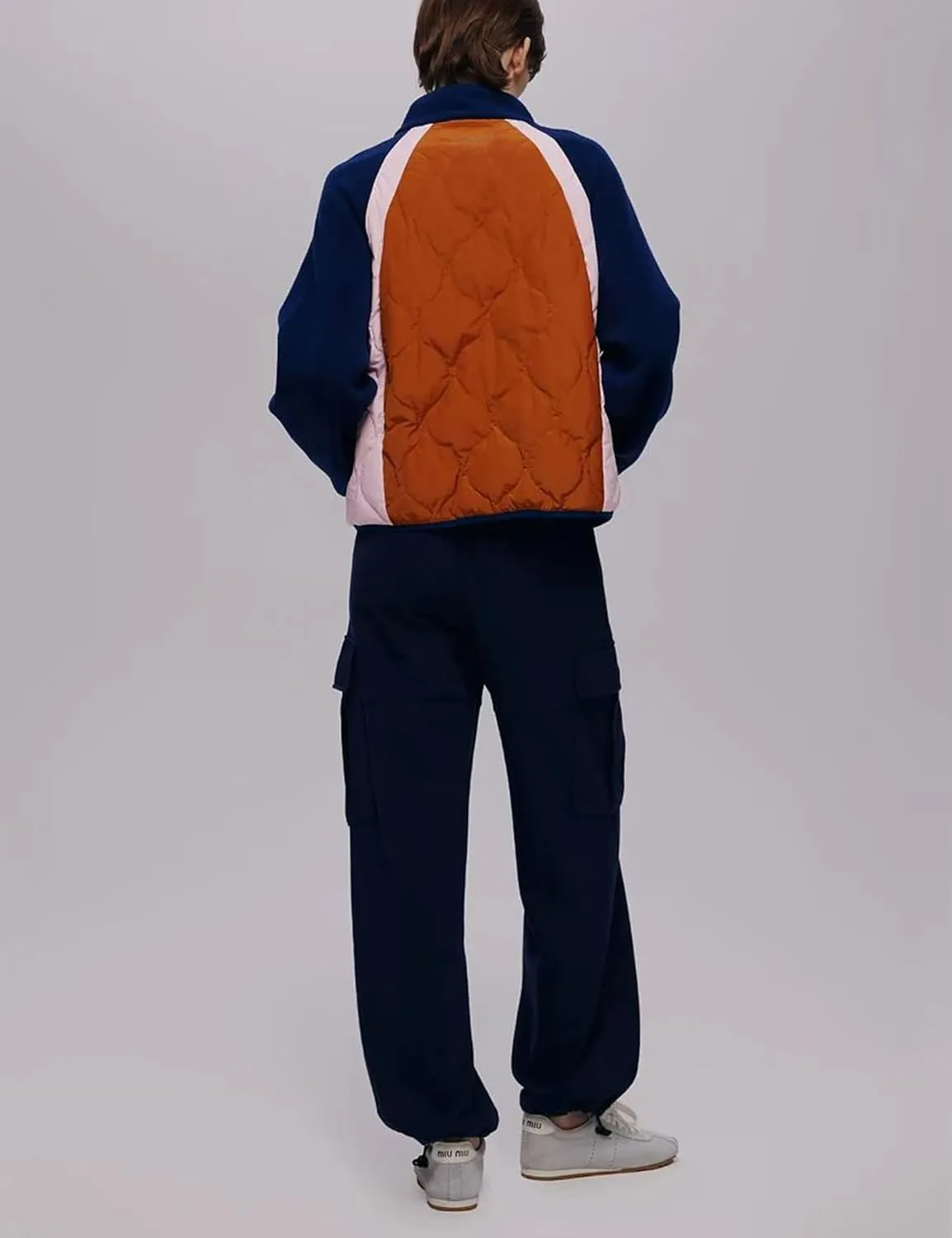 Womens Fuzzy Fleece Jacket Cropped Zip Up Long Sleeve Casual Outwear Warm Winter Patchwork Jackets