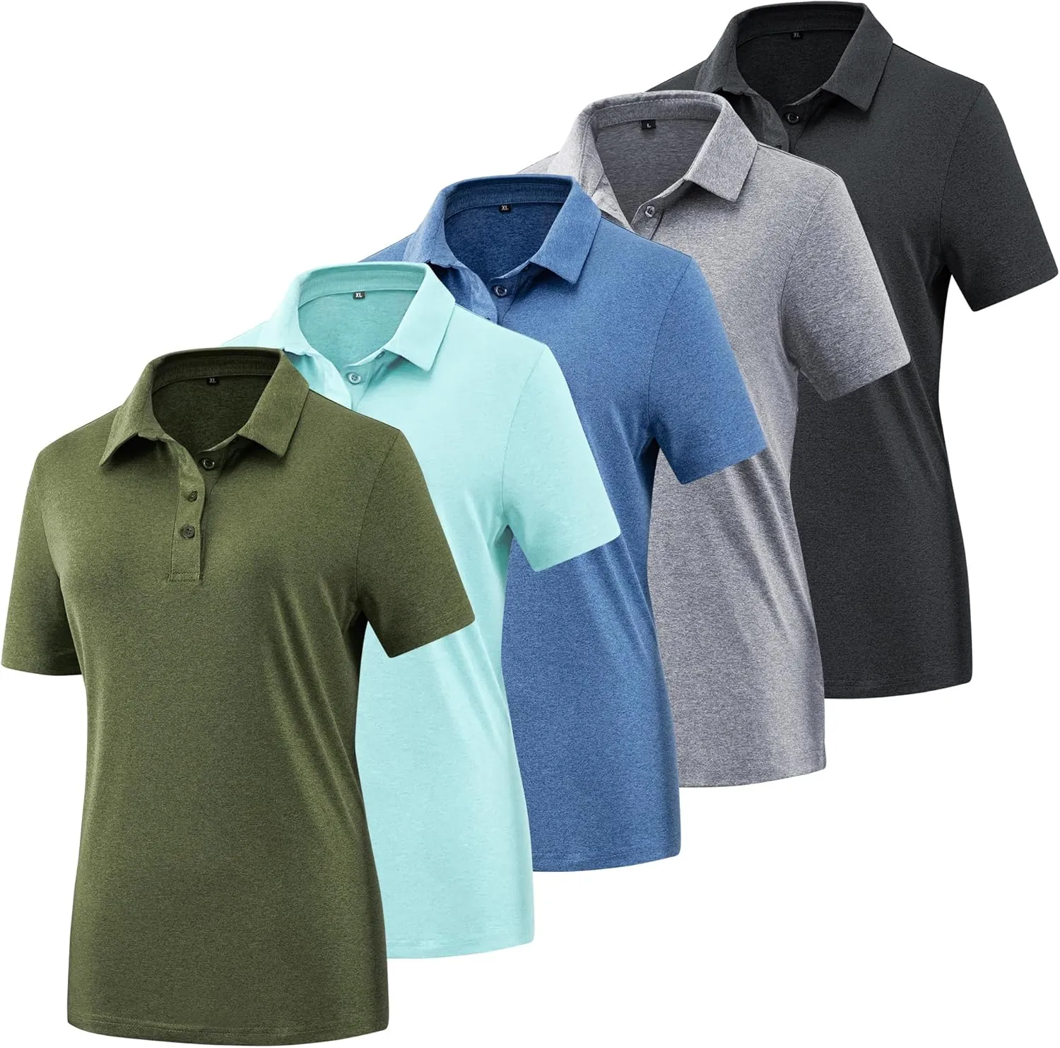 Women's Golf Polo Shirts Lightweight Moisture Wicking Short Sleeve Shirt Quick Dry Athletic Tennis Tops