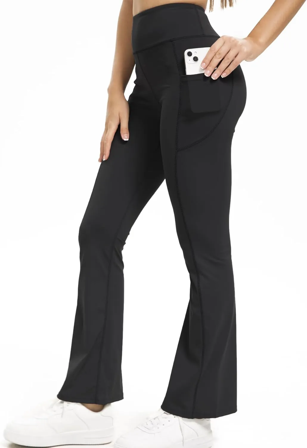 Women's High Waist Flare Yoga Leggings with Pockets Buttery Soft Bootcut Yoga Pants with Tummy Control Workout Pants