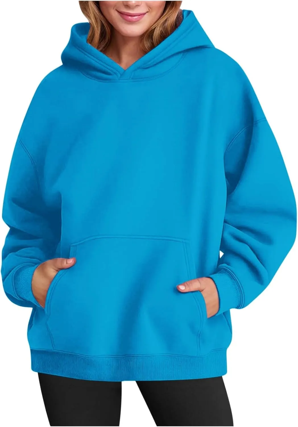 Womens Hoodies Oversized Sweatshirts Pullover Fleece Sweaters Long Sleeve With Pockets Winter Fall Outfits Y2k Clothes