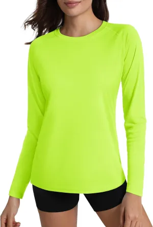 Women's Long Sleeve Shirt UPF 50  UV Sun Protection Rash Guard Lightweight Quick Dry Hiking Workout Tops