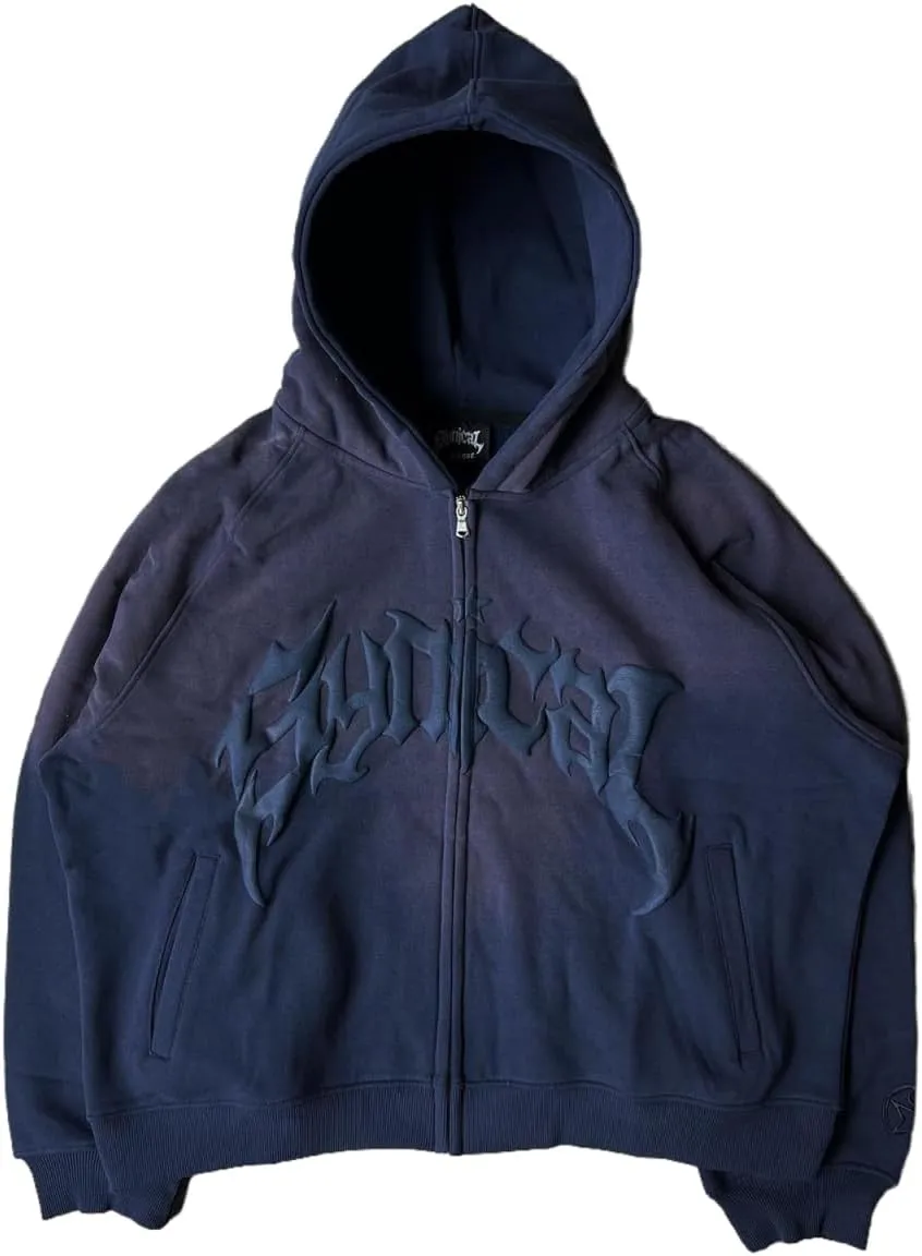Womens Men Zip Up Hoodies Fashion Y2K Fleece Sweatshirts Pullover Harajuku Graphic Oversized Aesthetic Hoodie Jacket