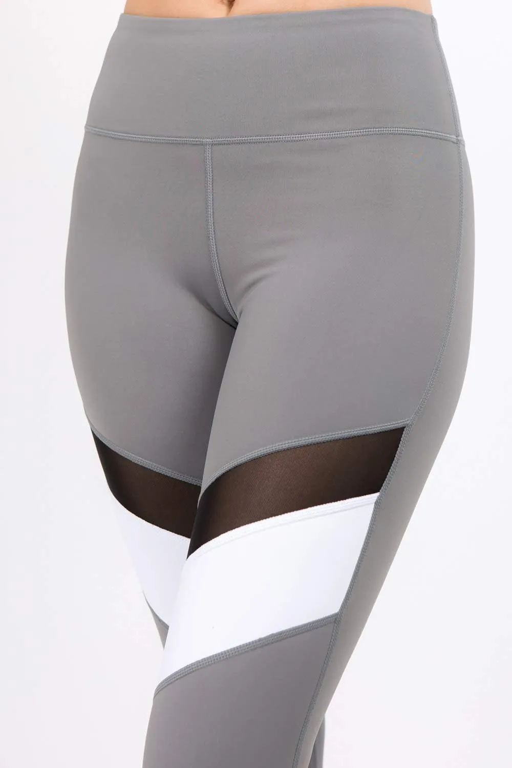 Women's Mesh Leggings 4-Way Strech Stylish Activewear High Waist Workout Pants with Pockets