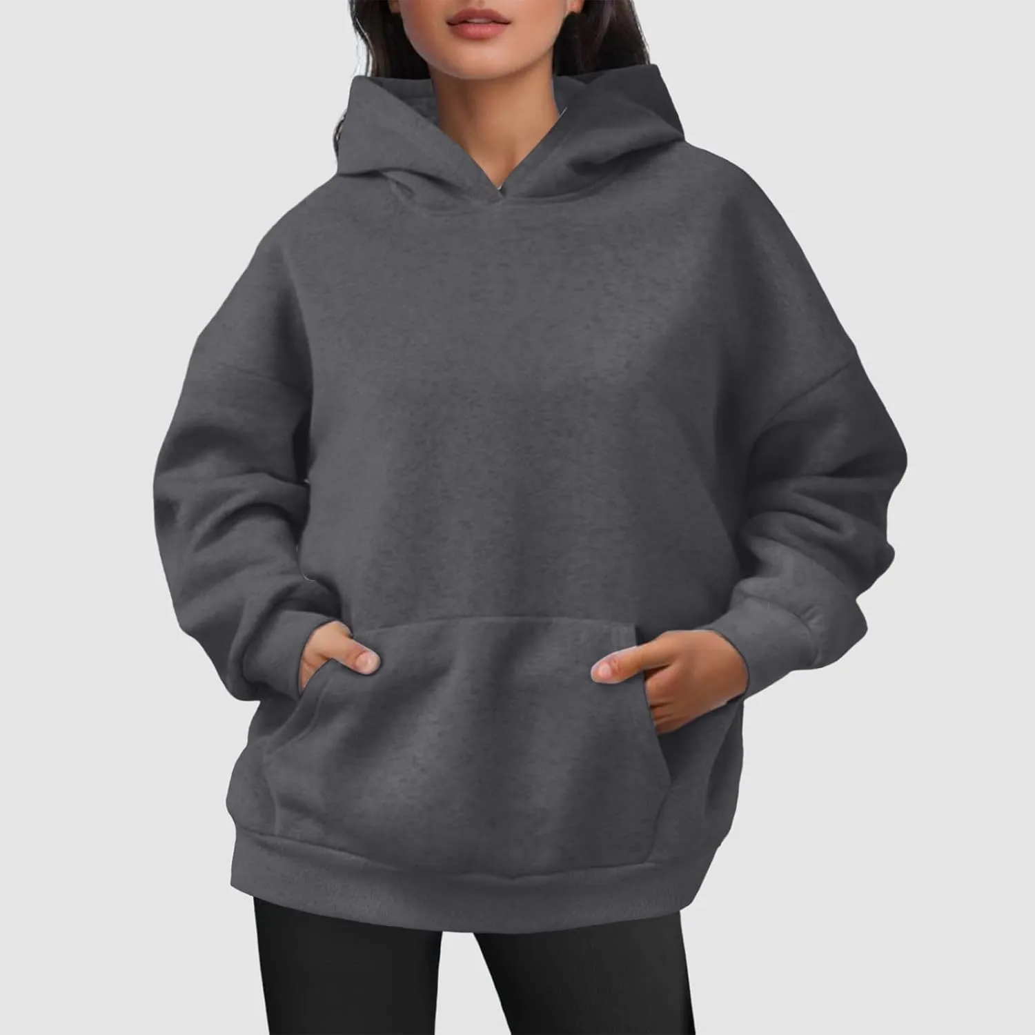 Womens Oversized Hoodies Fleece Sweatshirts Long Sleeve Pullover Sweaters Fall Outfits with Pocket