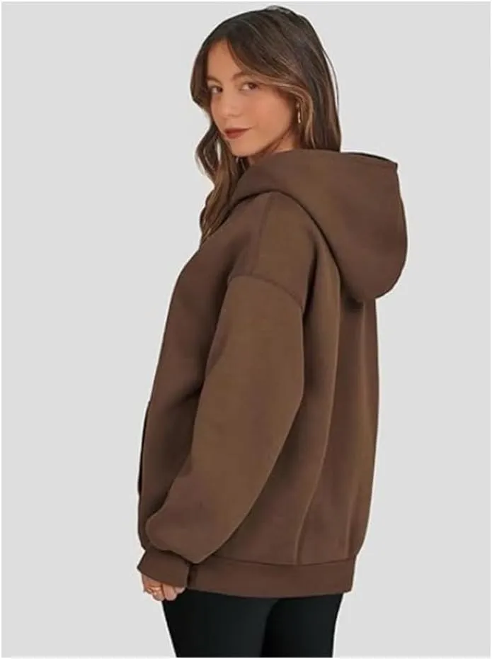 Women's Oversized Hoodies,Casual Crew Neck Long Sleeve Fleece Sweatshirts Pullover Sweaters Teen Girls Cute Tops