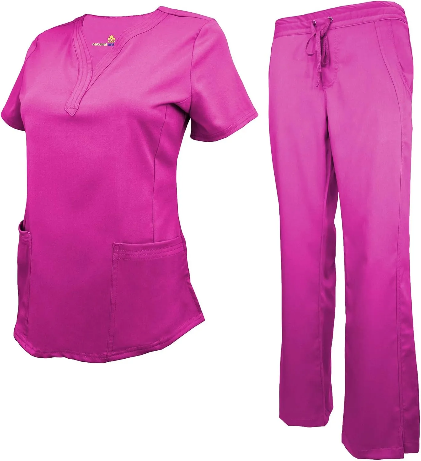 Women's Scrub Set Stretch and Ultra Soft Y-Neck Medical Scrub Top and Pants
