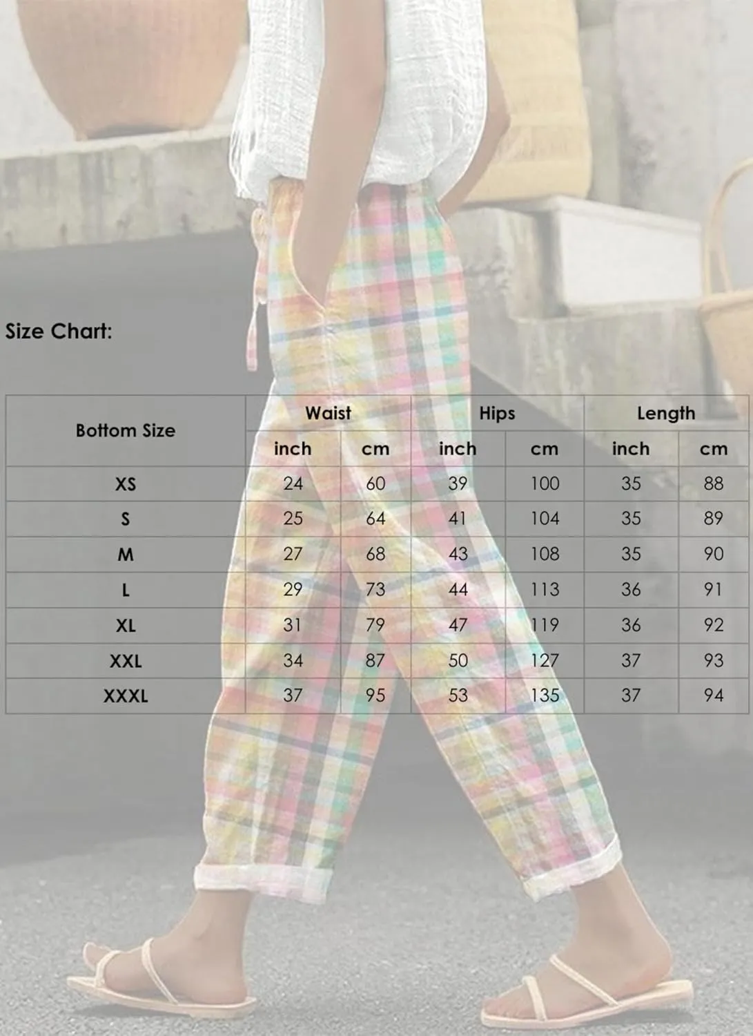 Womens Stylish Loose Fit Colorful Plaid Pants Wide-Leg Style with Pockets 2025 Fashion Outfits