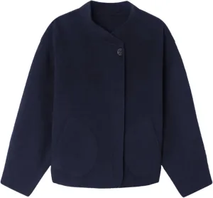 Womens Winter Coats Trendy Pea Coat Oversized Long Sleeve Jackets Short Casual Outerwear with Pockets