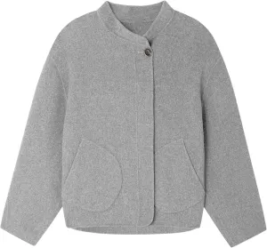 Womens Winter Coats Trendy Pea Coat Oversized Long Sleeve Jackets Short Casual Outerwear with Pockets