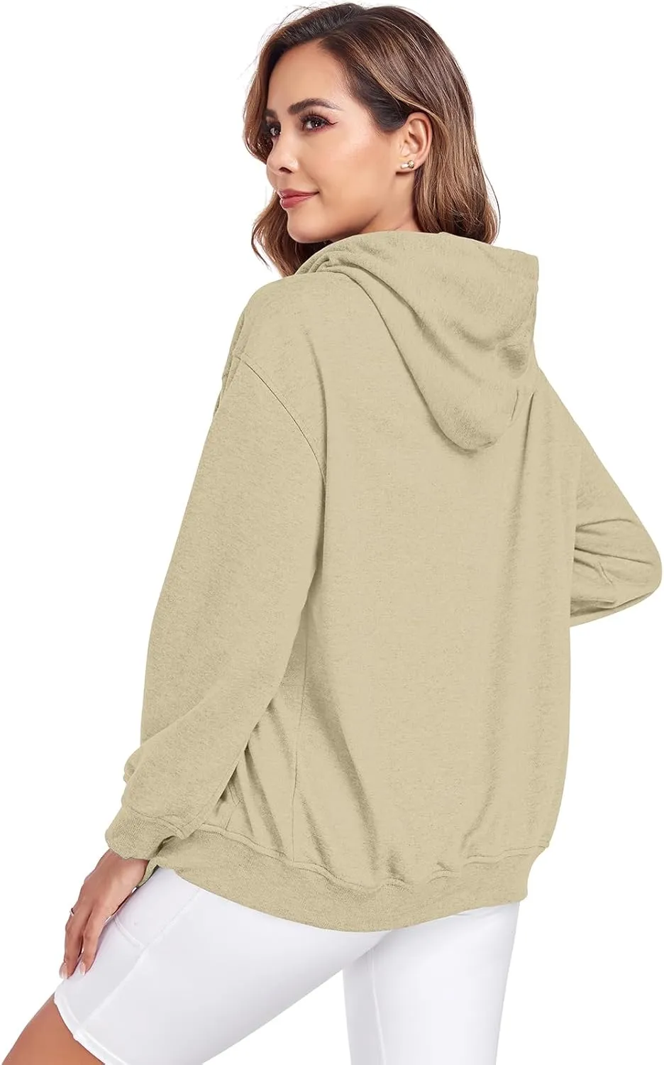 Womens Zip Up Hoodies Casual Long Sleeve Oversized Sweatshirts Y2K Fall Fashion Jackets with Pockets