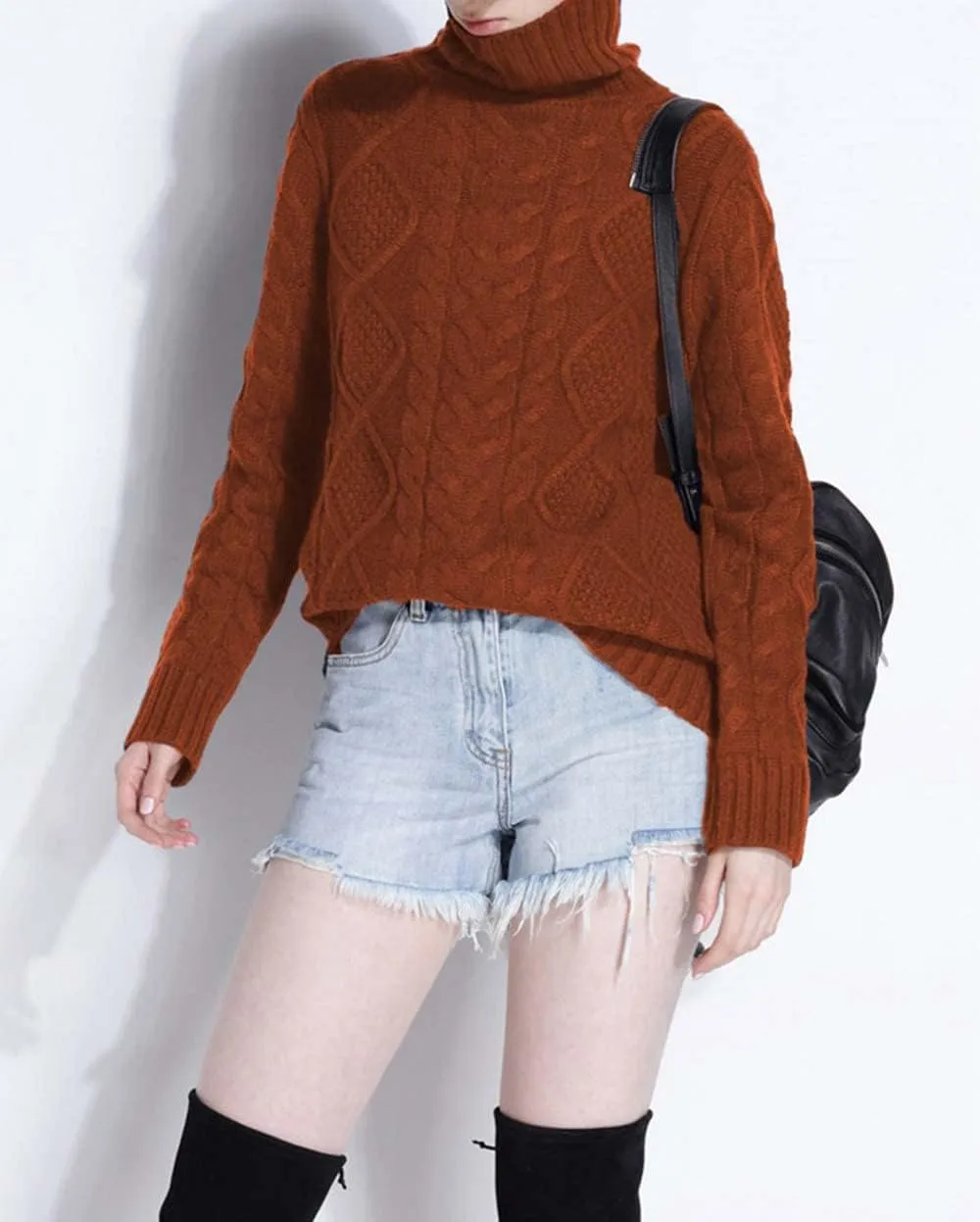 Wool Sweaters Women's Turtleneck Pullover Female Loose Long Sleeve Tops Winter Thick Knitted Jumper