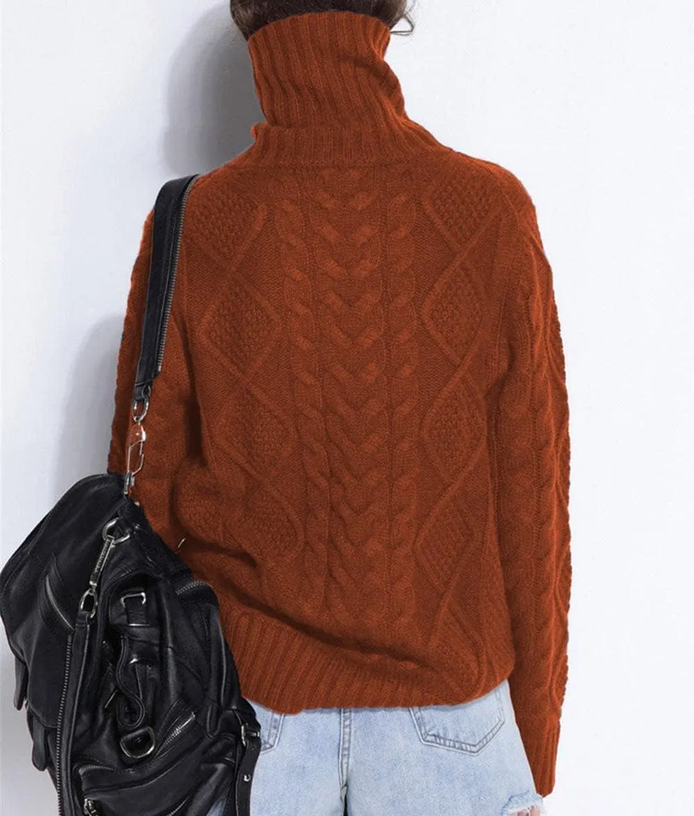 Wool Sweaters Women's Turtleneck Pullover Female Loose Long Sleeve Tops Winter Thick Knitted Jumper