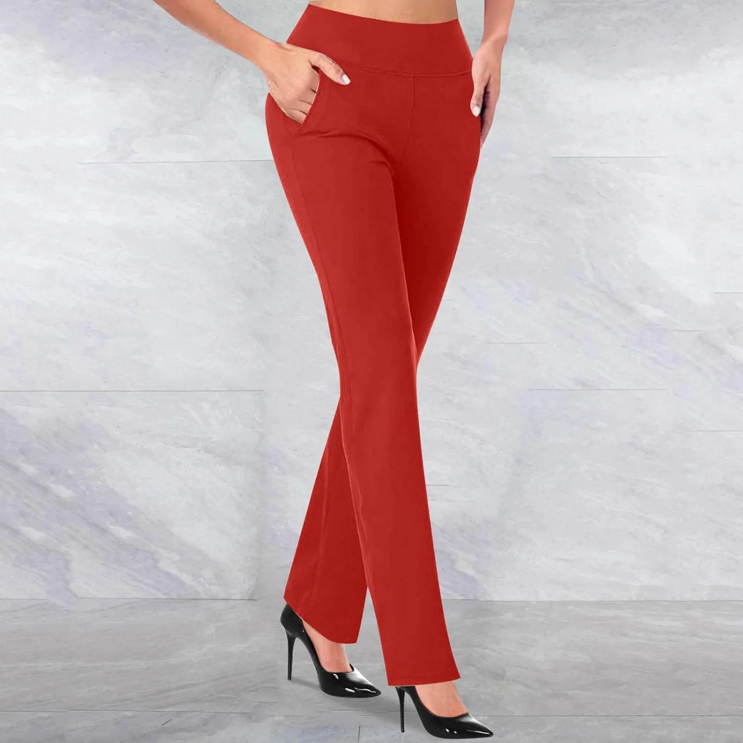 Work Pants for Women 2024 High Waisted Stretch Soft Comfy Athletic Workout Yoga Pants Office Business Casual Trousers