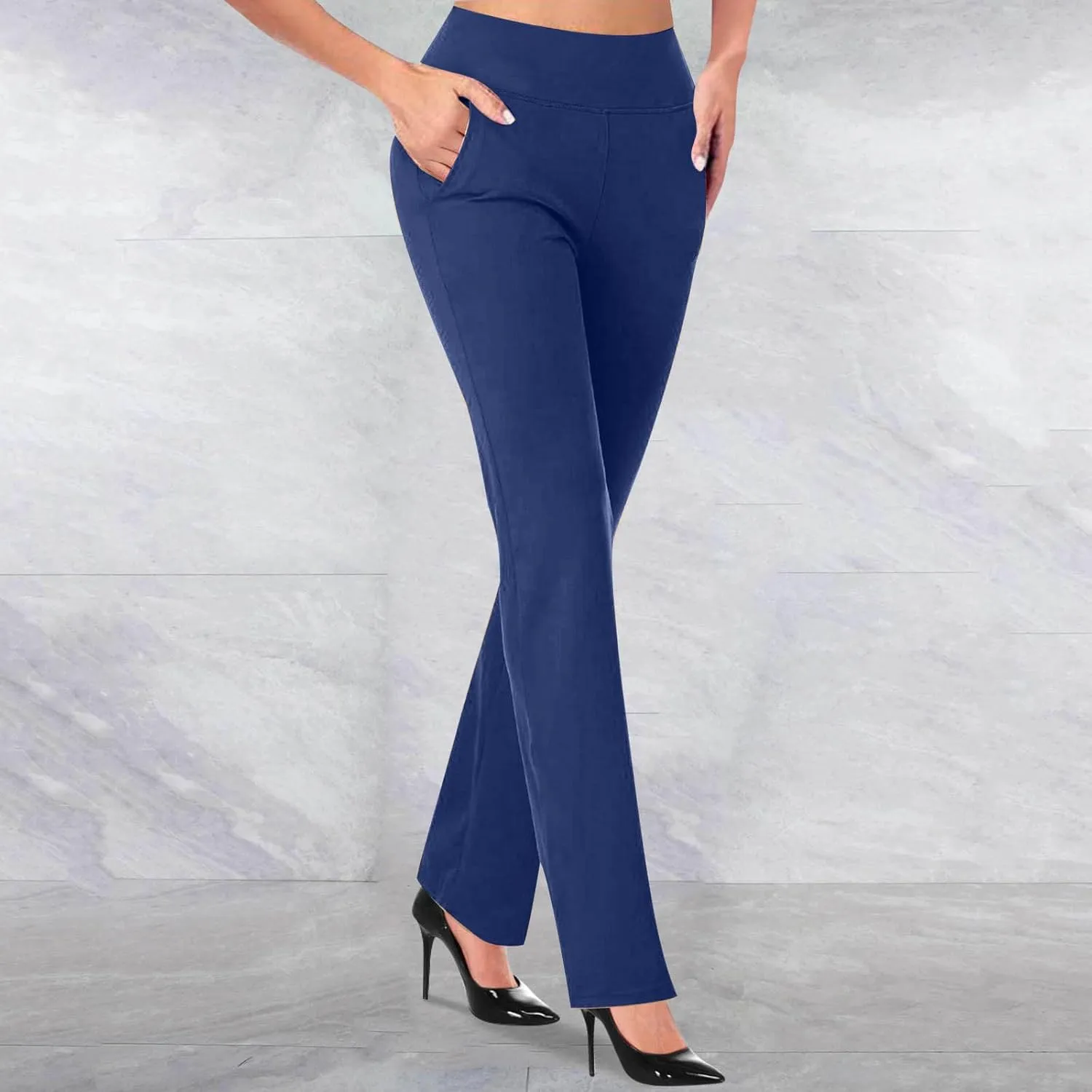 Work Pants for Women 2024 High Waisted Stretch Soft Comfy Athletic Workout Yoga Pants Office Business Casual Trousers