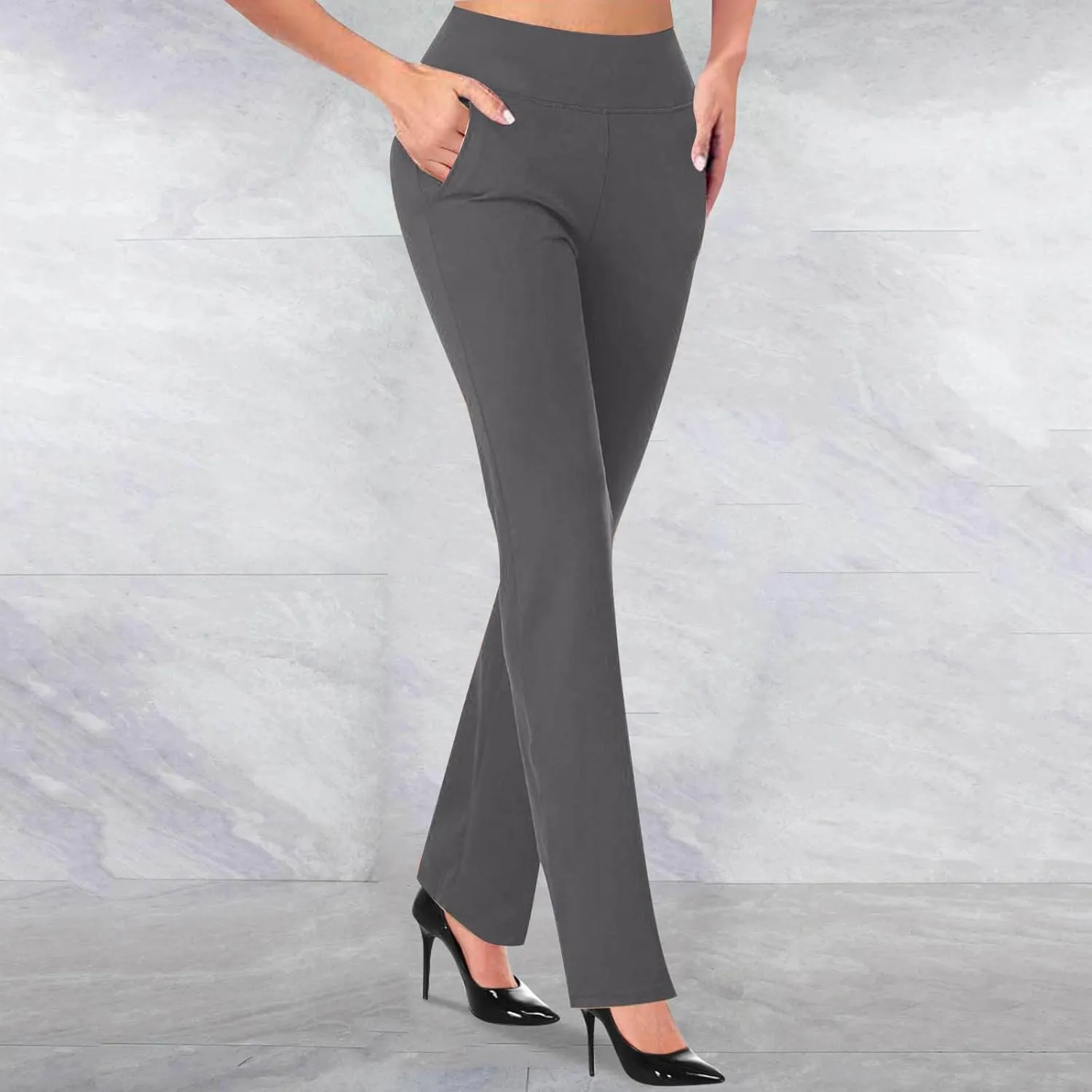 Work Pants for Women 2024 High Waisted Stretch Soft Comfy Athletic Workout Yoga Pants Office Business Casual Trousers