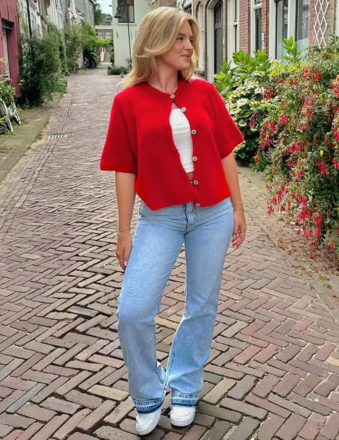 Wyeysyt Womens Cropped Knitted Cardigan Y2K Short Sleeve Button Down Sweater Cardigan Shirt Casual Solid Color Ribbed Outwear