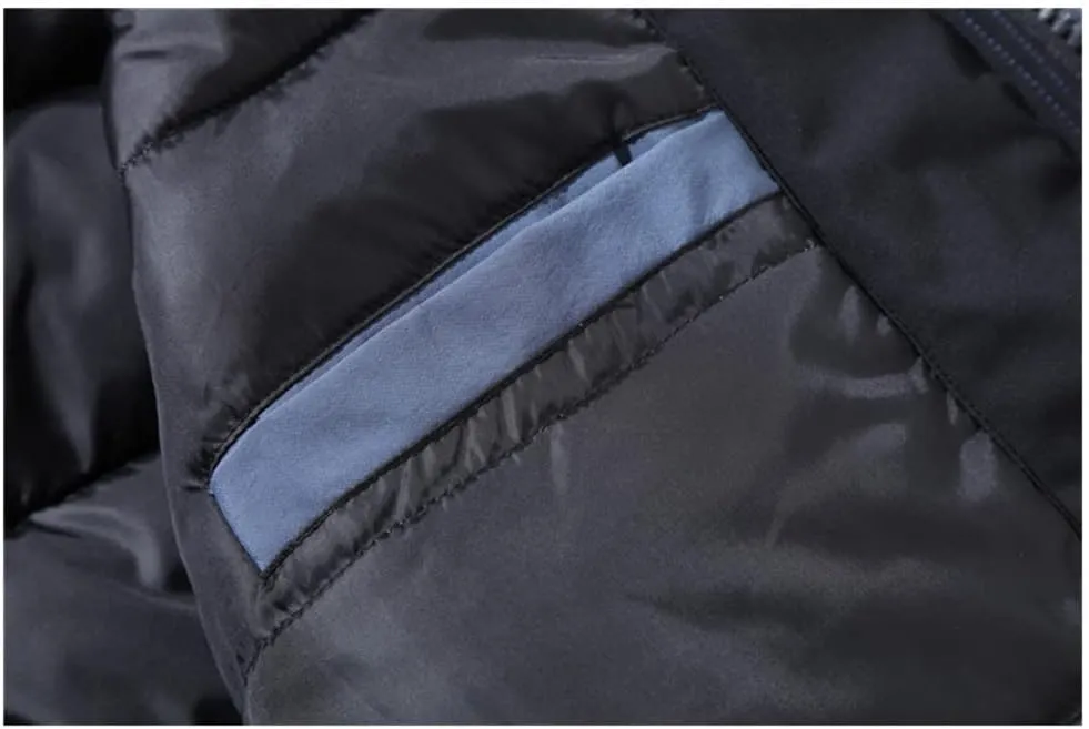 YIOLEAMP Men Autumn Winter Large Size Jacket Hooded Solid Thicken Parka Cotton Padded Warm Outerwear Casual Coat