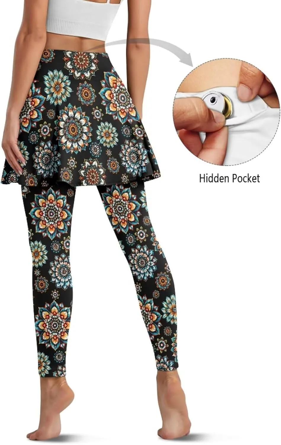 Yoga Tennis Skirted Leggings for Women Elastic Athletic Running Skirted Leggings Soft Pickleball Golf Skorts