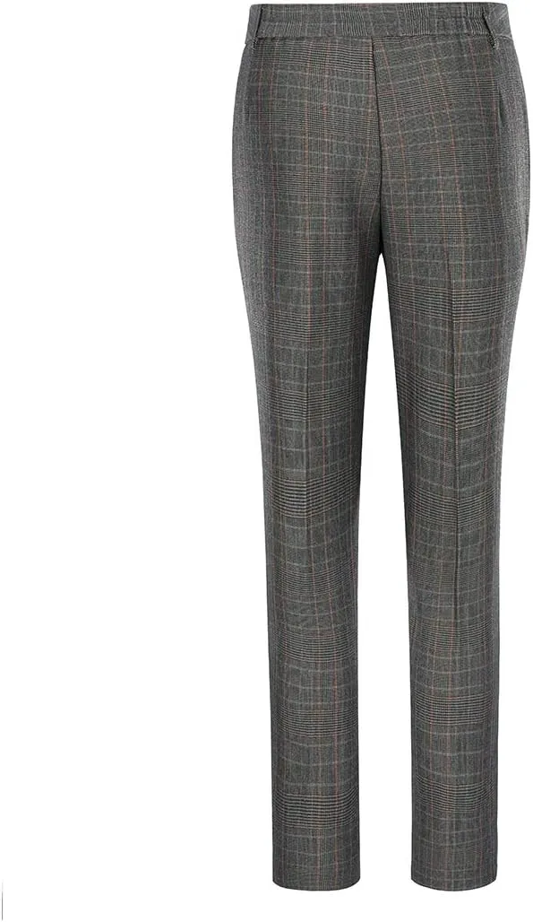 YUNCLOS Women's Vintage 2 Piece Plaid Suit Set 1 Button Stylish Blazer and Pants