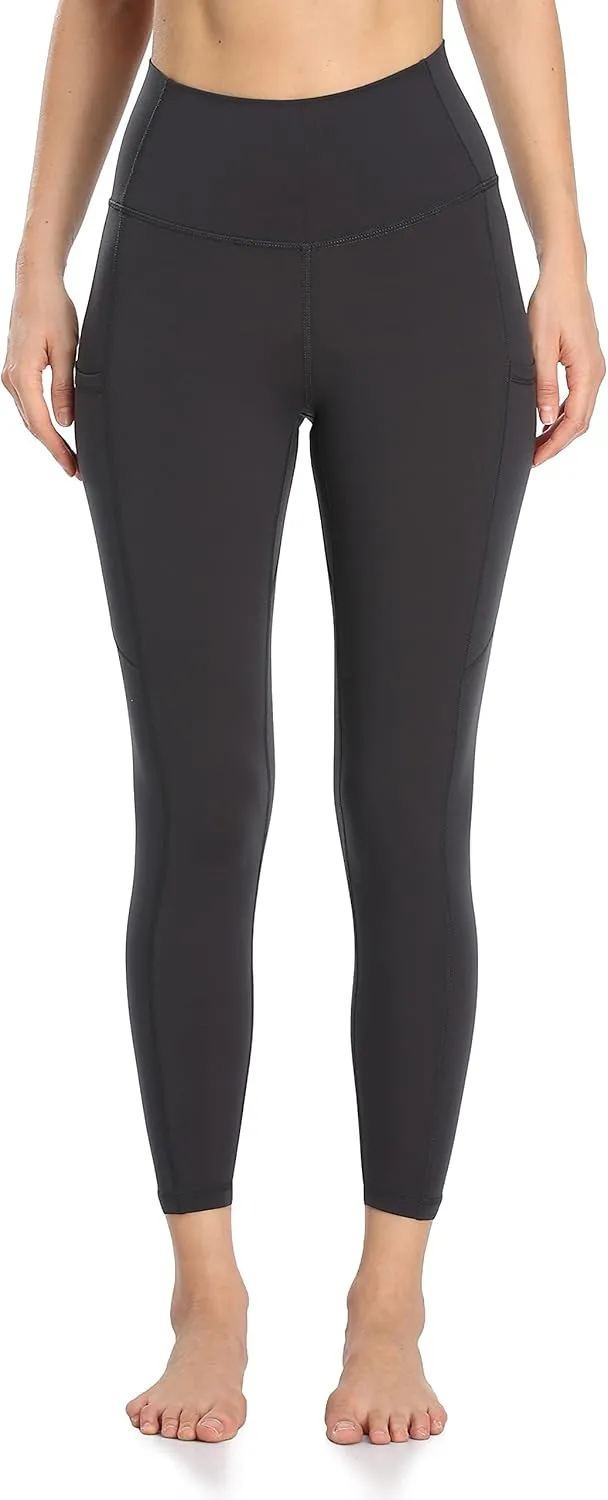 YUNOGA Women's High Waist Buttery Soft Athletic Yoga Pants 25" Inseam Leggings with Pockets