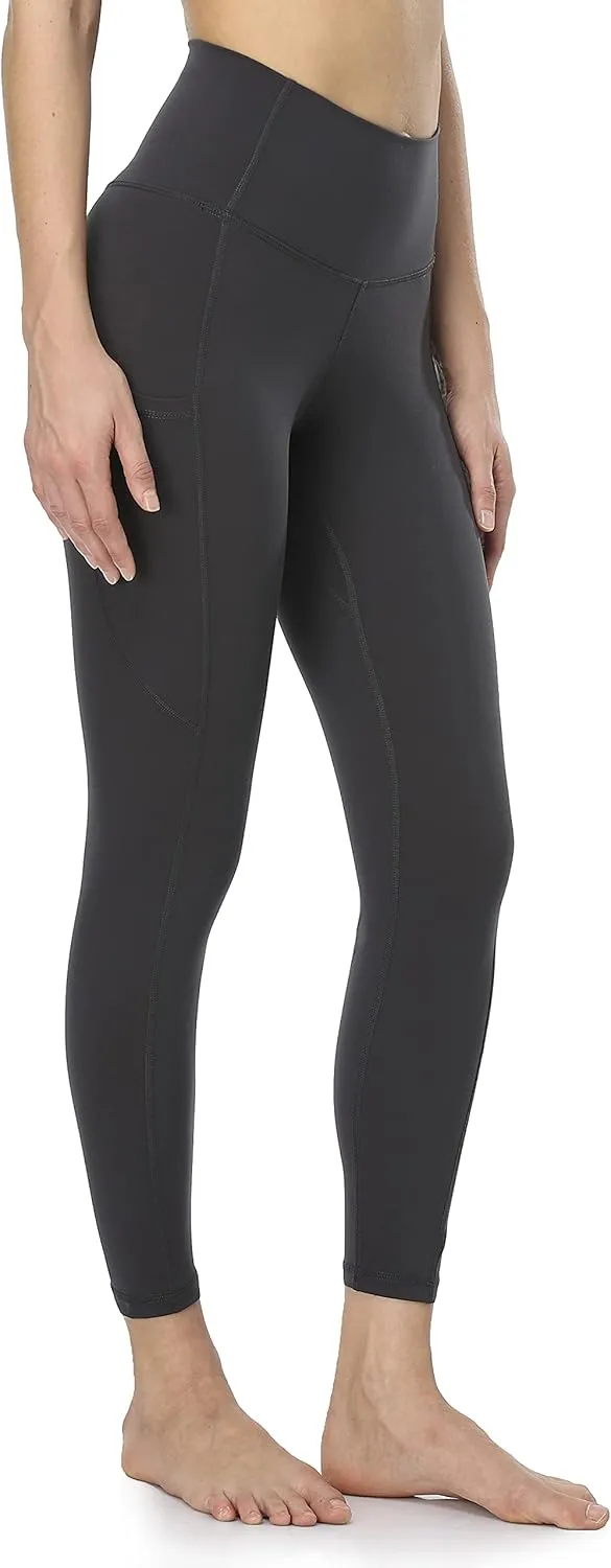 YUNOGA Women's High Waist Buttery Soft Athletic Yoga Pants 25" Inseam Leggings with Pockets