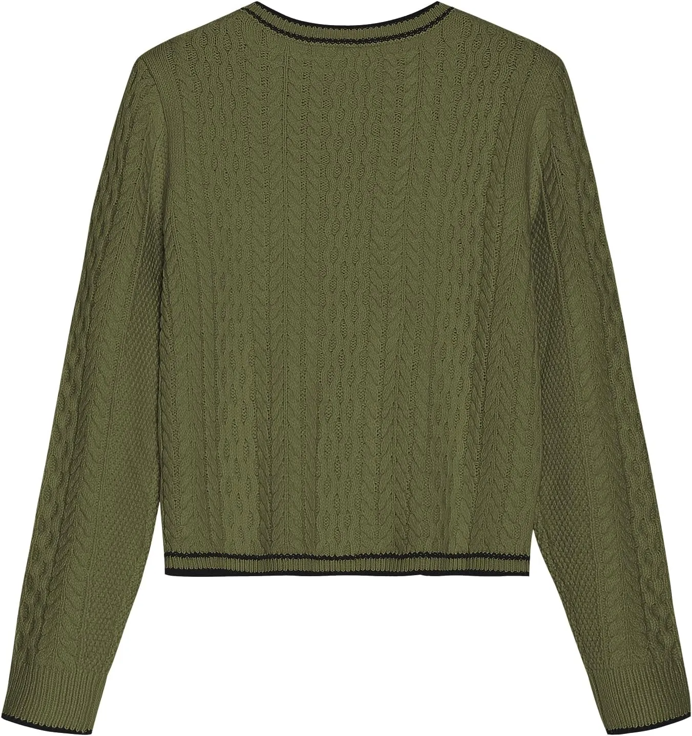 ZAFUL Womens Cable Knit Cropped Cardigan Sweater Button Down Long Sleeve Open Front 2024 Fall Trendy Jackets Outerwear