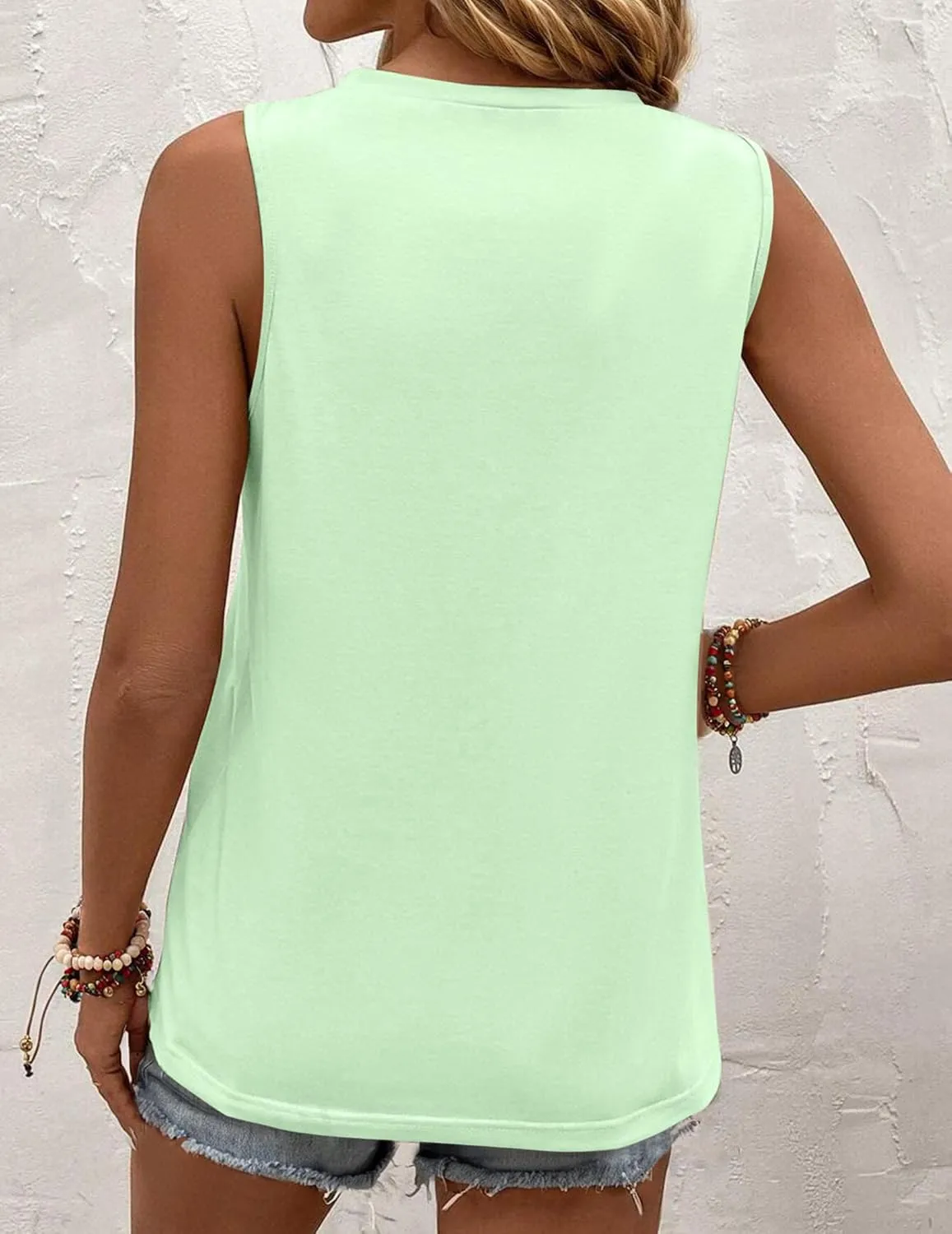 Zeagoo Summer Tank Top for Women 2025 Pleated High Neck Tops Loose Fit Flowy Dressy Tunic Sleeveless Shirts