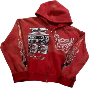 Zip Up Hoodie Grunge Jackets Streetwear Y2k Unisex Emo Vintage 2000s Outerwear Oversized Graphic Hoodies Star Rapper
